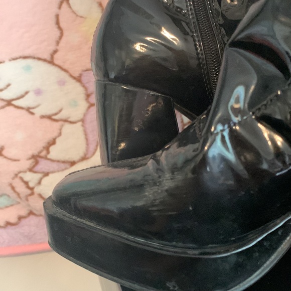 Nasty Gal Stretch Patent Platform Sock Boots - Picture 7 of 9